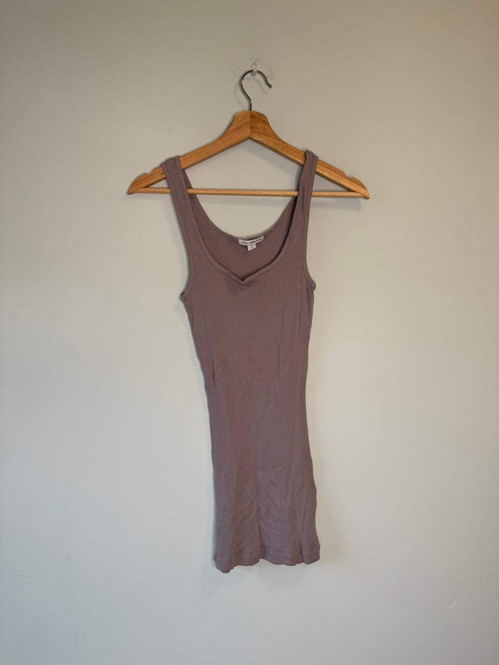 Standard James Perse Long Jersey Ribbed Gray Tank